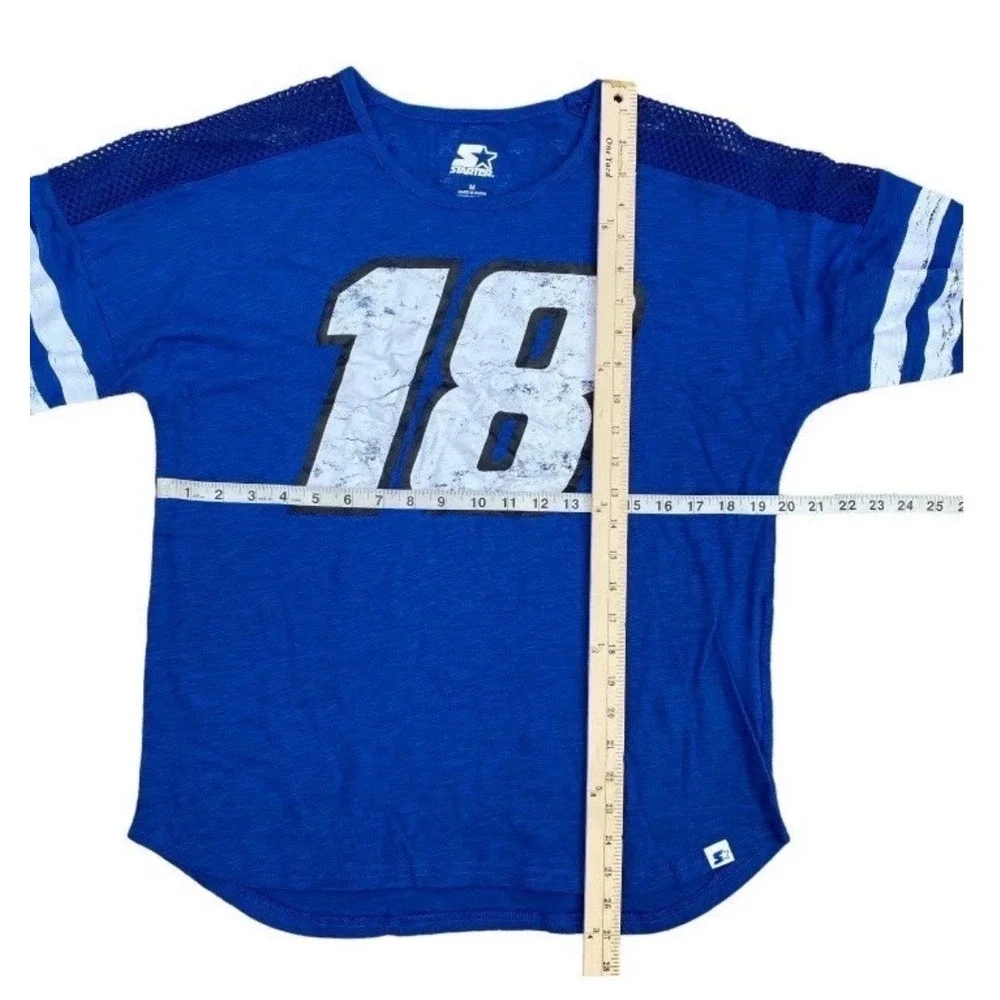 Kyle Busch T-Shirt Starter Womens Medium 3/4‎ Sleeve Scoop Neck Royal White NWT - Picture 8 of 10